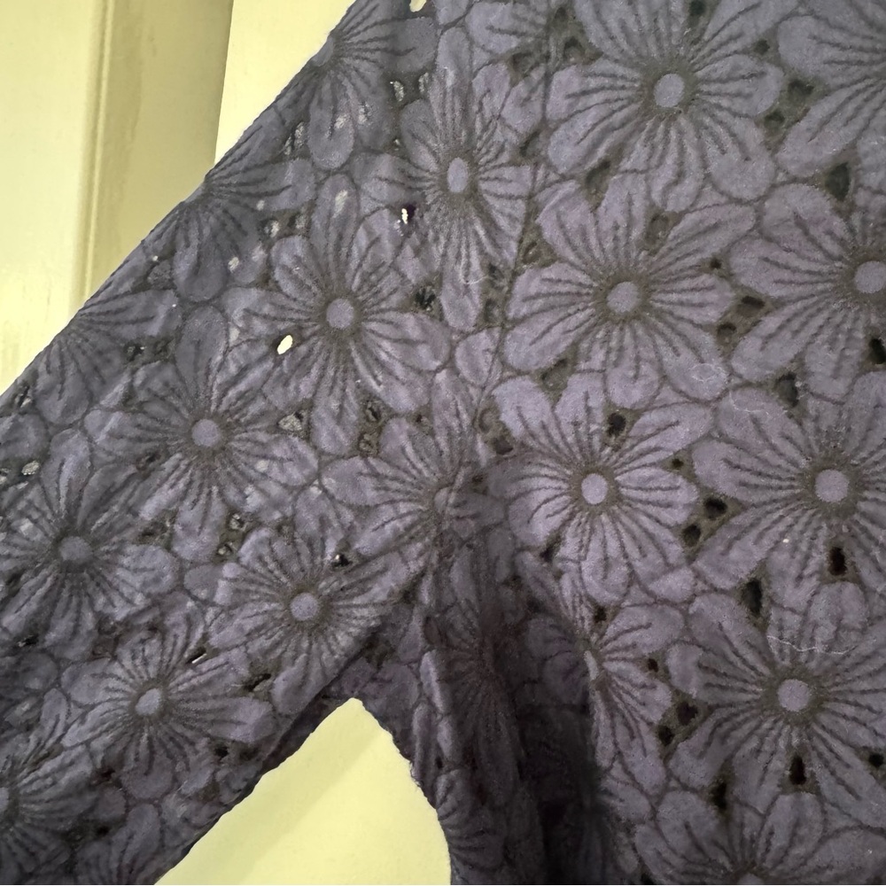 Boden Navy Claudette Broderie Midi Dress, Sz 6 - Picture 6 of 10
